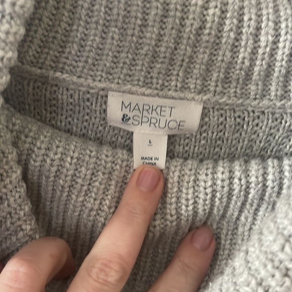 Market & Spruce Grey Sweater Size Large - Picture 3 of 4